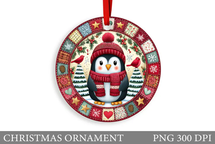 Cute Penguin Christmas Ornament. Christmas Ornament Design