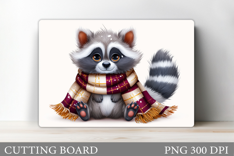 Christmas Raccoon Cutting Board. Christmas Cutting Board
