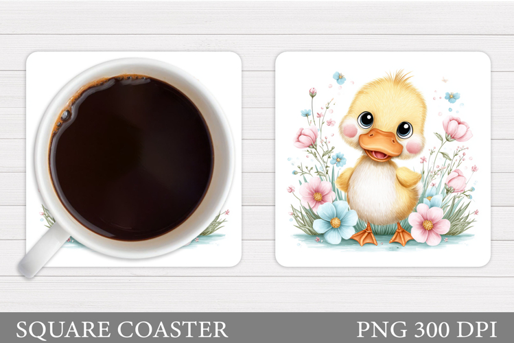 Spring Duck Coaster Design. Spring Coaster Sublimation