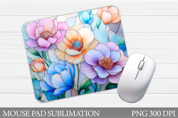 Flowers Mouse Pad Sublimation. Floral Mouse Pad Design