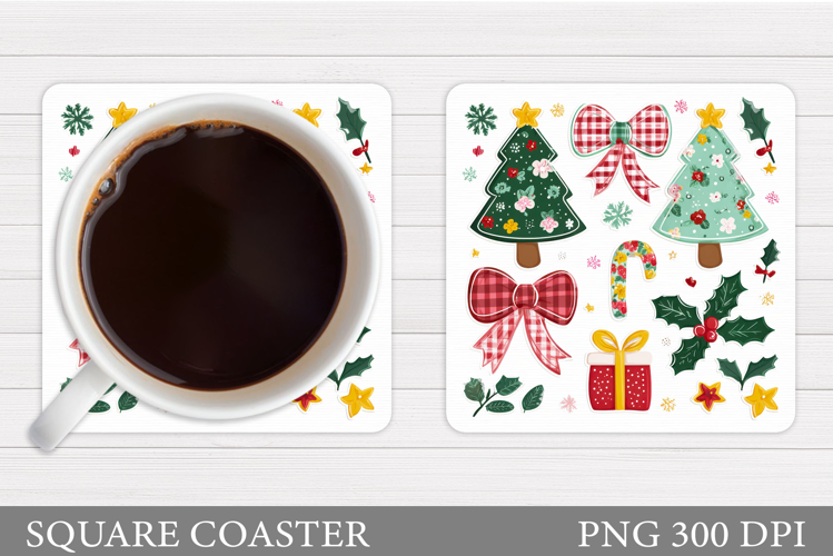 Christmas Tree Coaster Design. Christmas Coaster Sublimation