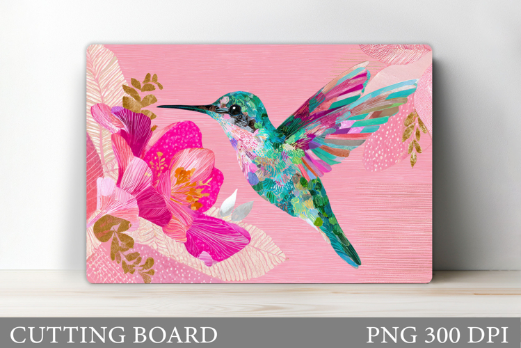 Hummingbird Cutting Board. Flowers Kitchen Cutting Board
