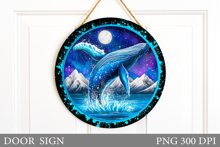 Whale Door Sign Sublimation. Sea Door Sign Design