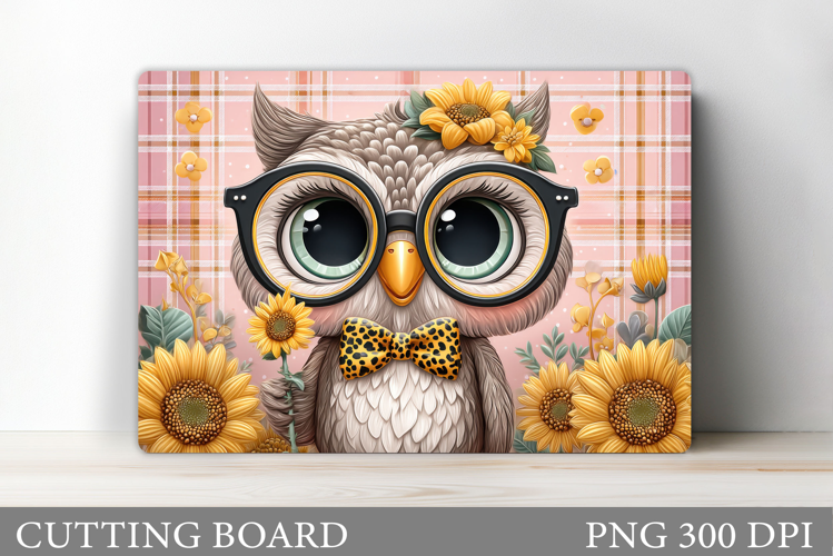 Cute Owl Cutting Board. Owl Flowers Kitchen Cutting Board