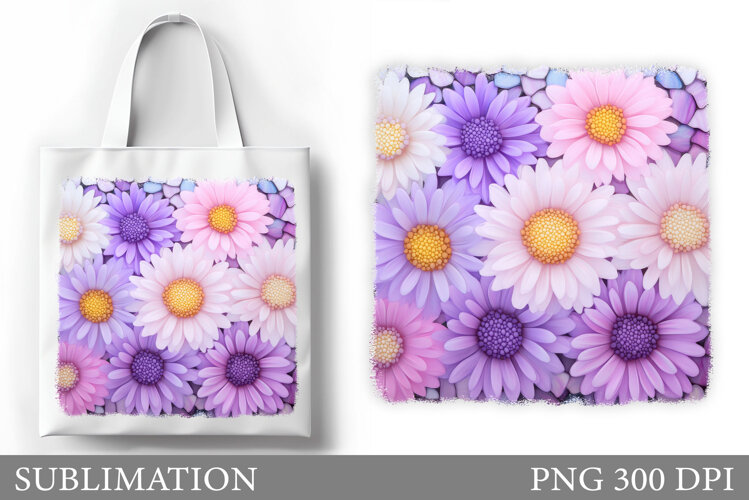 Flowers Tote Bag Sublimation. Flowers Sublimation example image 1