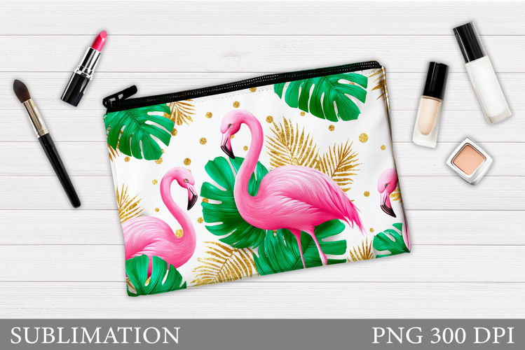 Flamingo Cosmetics Bag. Flamingo Makeup Bag Sublimation