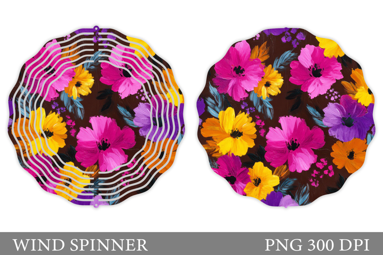 Floral Wind Spinner Sublimation. Flowers Wind Spinner Design
