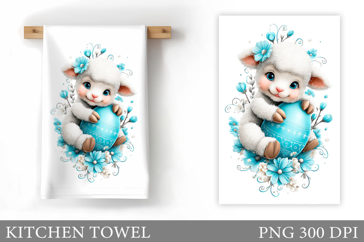 Easter Lamb Kitchen Towel. Easter Kitchen Towel Design
