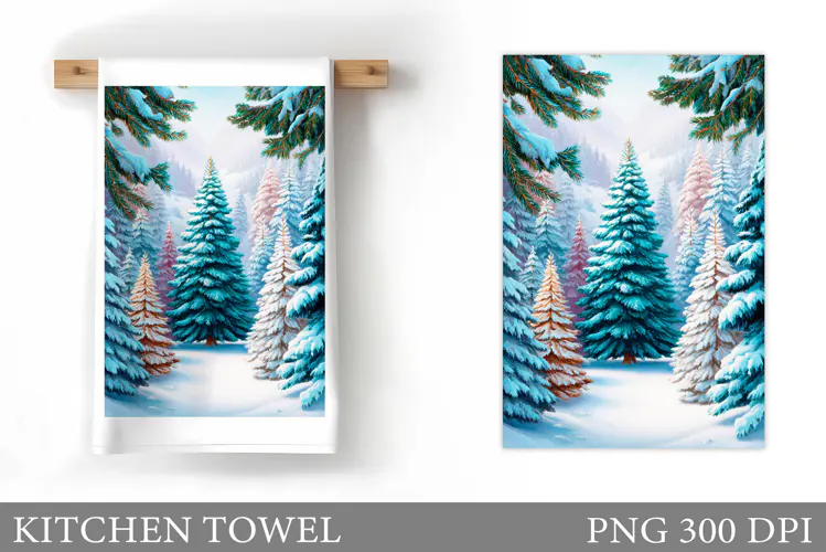 Christmas Tree Kitchen Towel. Christmas Kitchen Towel Design