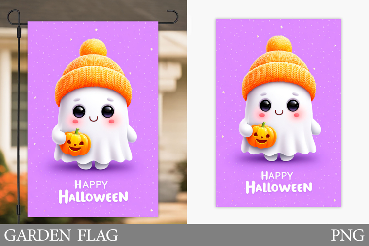 Halloween Ghost Garden Flag. Cute Halloween Garden Flag