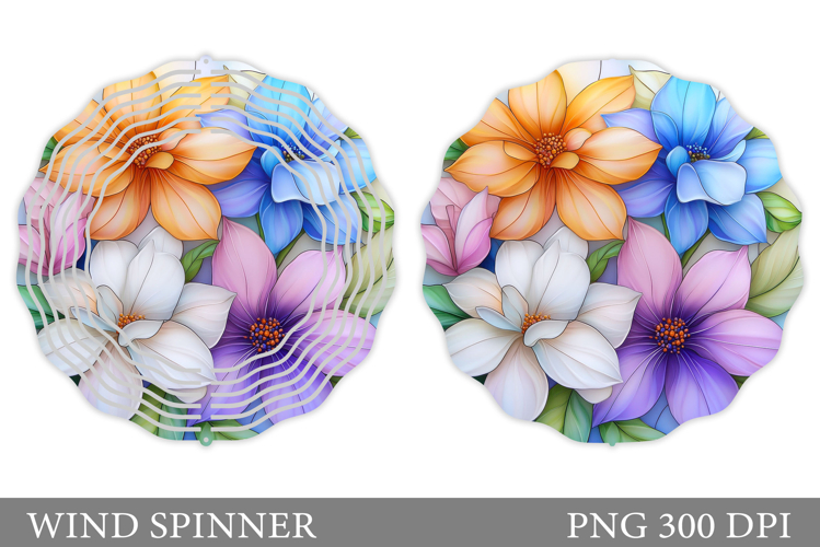 Flowers Wind Spinner Design. Floral Wind Spinner Sublimation