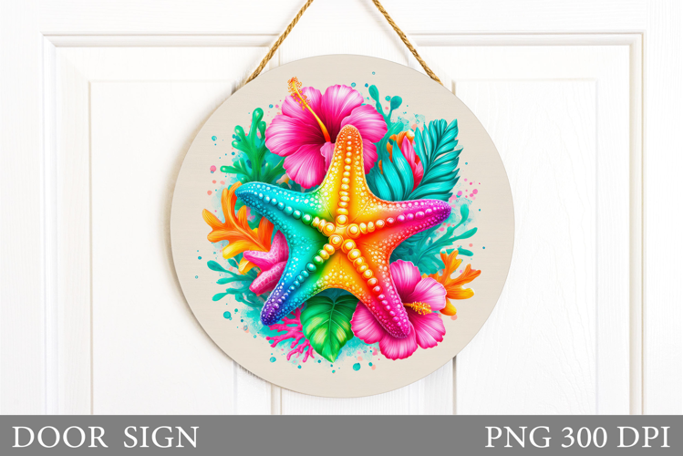 Starfish Door Sign Sublimation. Sea Sublimation