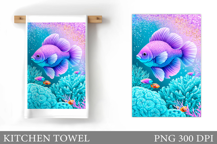 Fish Kitchen Towel Design. Fish Sublimation