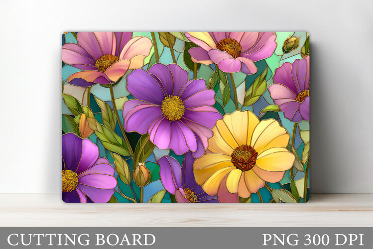 Flowers Cutting Board Sublimation. Wildflowers Cutting Board example image 1