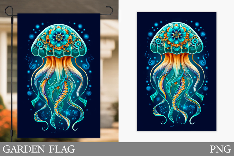 Jellyfish Garden Flag Design. Jellyfish Sublimation