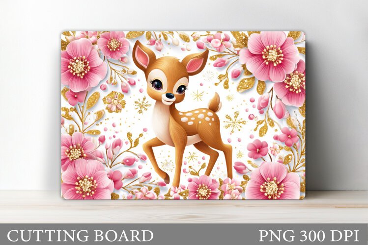 Cute Deer Cutting Board. Cute Deer Sublimation example image 1