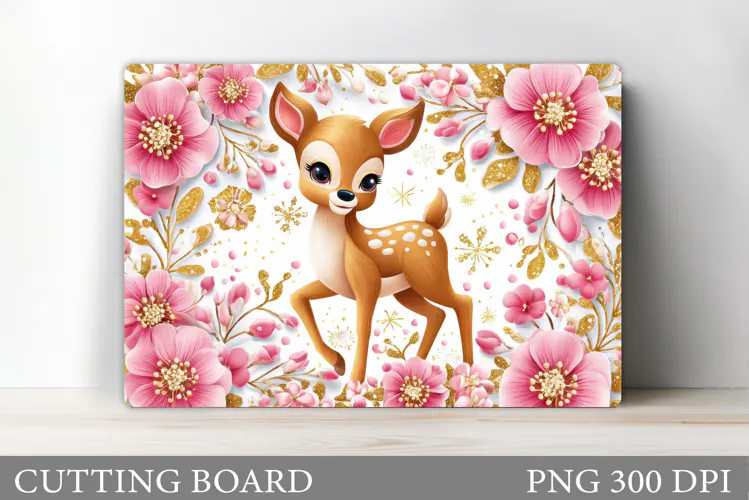 Cute Deer Cutting Board. Cute Deer Sublimation