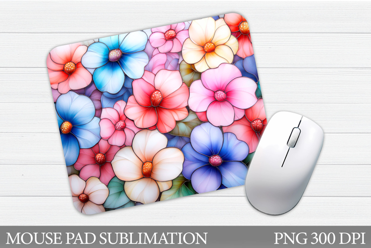 Flowers Mouse Pad Sublimation. Floral Mouse Pad Design