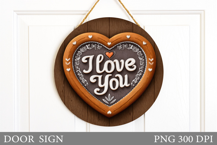 Valentines Day Door Sign. Hearts Door Sign Sublimation