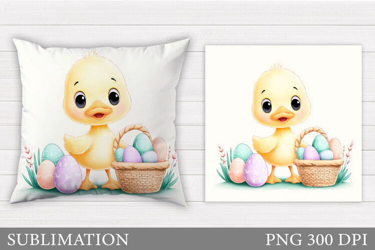 Easter Duck Pillow Design. Easter Pillow Sublimation example image 1