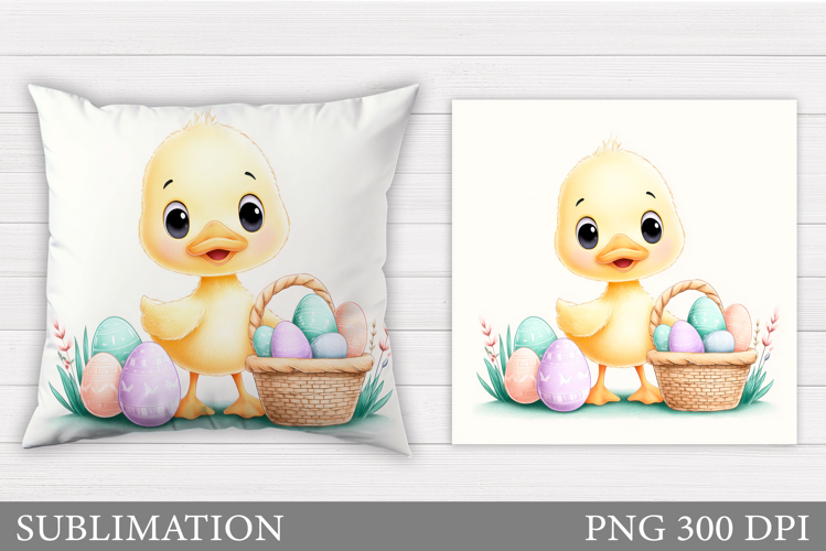 Easter Duck Pillow Design. Easter Pillow Sublimation