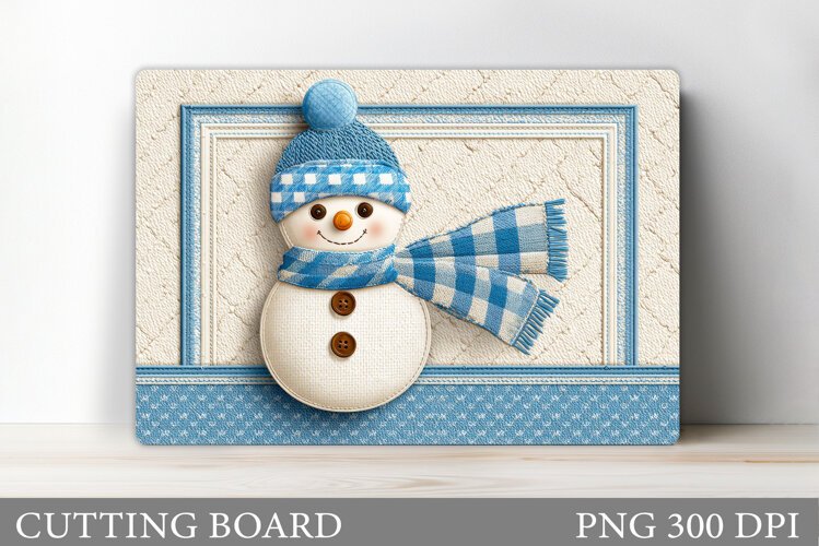 Snowman Cutting Board Design. Christmas Cutting Board example image 1