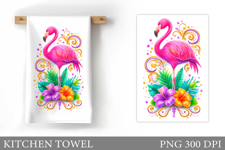 Flamingo Kitchen Towel Design. Flamingo Sublimation