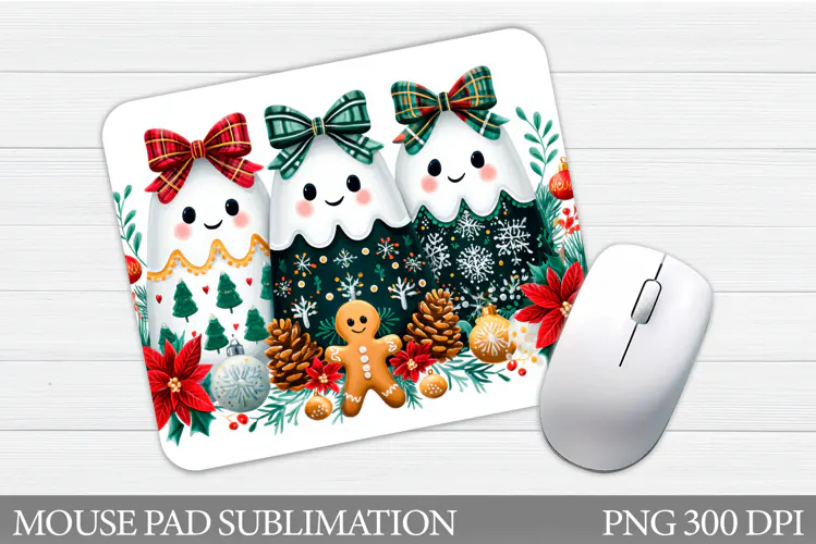 Christmas Ghost Mouse Pad. Christmas Mouse Pad Design