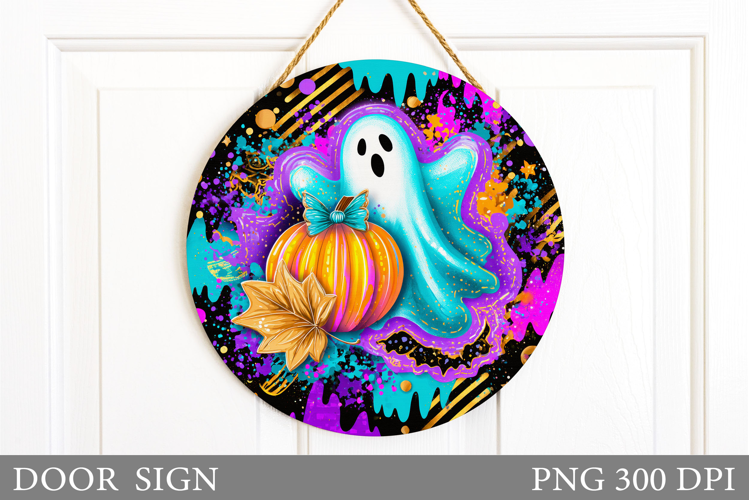 Ghost Door Sign Design. Halloween Door Sign Sublimation
