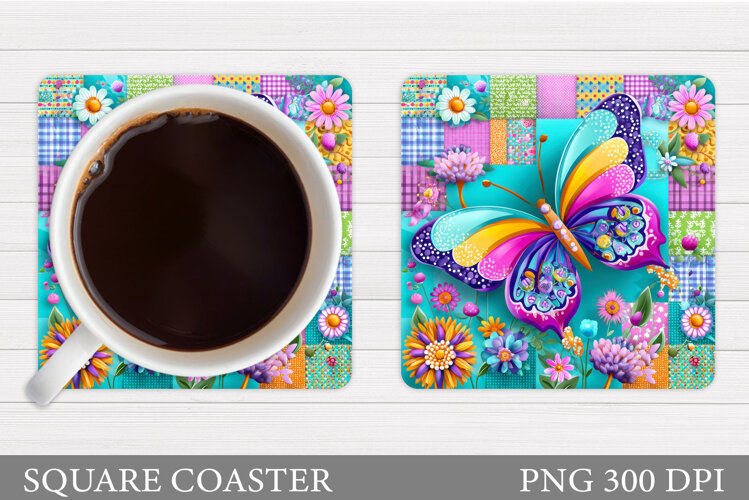 Butterfly Coaster Design. Butterfly Square Coaster example image 1