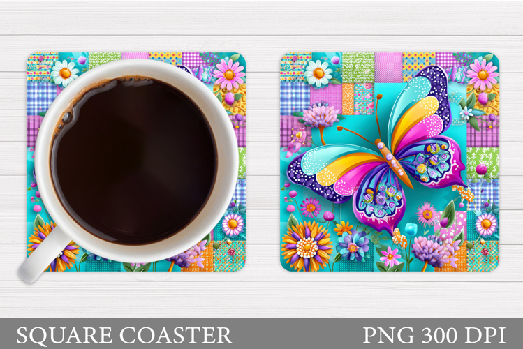 Butterfly Coaster Design. Butterfly Square Coaster
