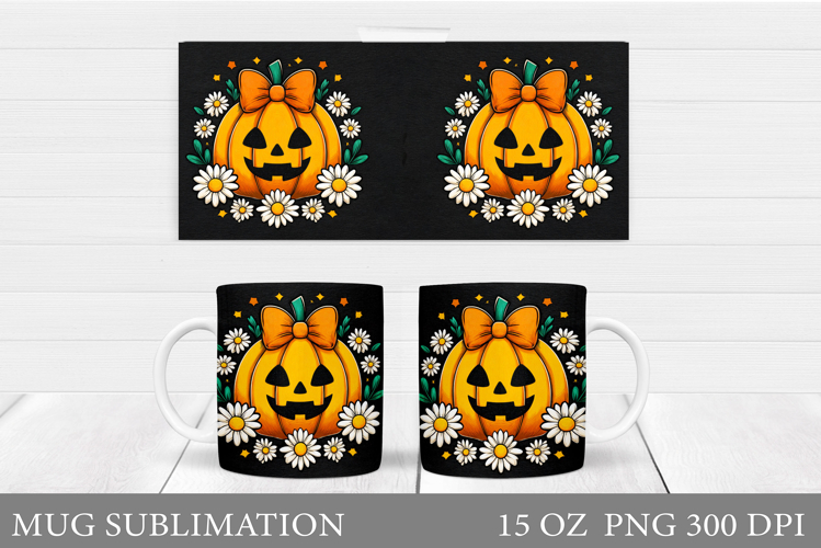 Halloween Mug Sublimation. Halloween Pumpkin Mug Design