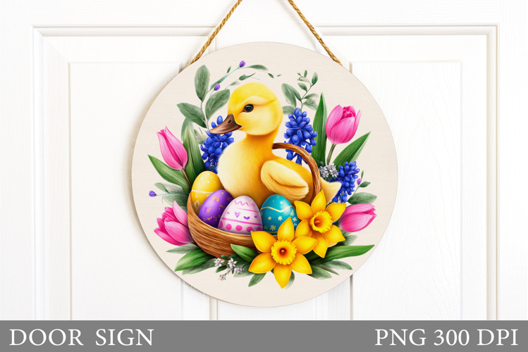 Easter Duck Door Sign Design. Easter Door Sign Sublimation