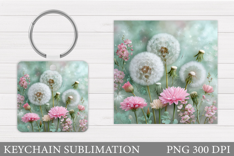 Flowers Keychain Design. Floral Keychain Sublimation