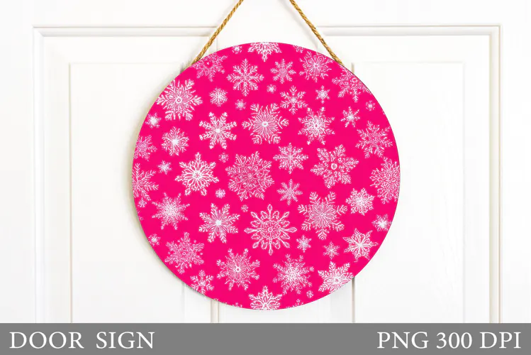 Snowflakes Door Sign Design. Christmas Door Sign Sublimation