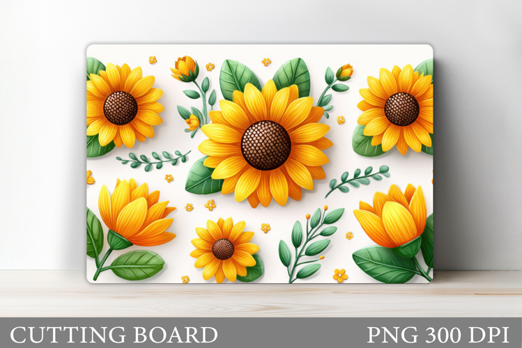 Sunflowers Cutting Board. Floral Cutting Board Design