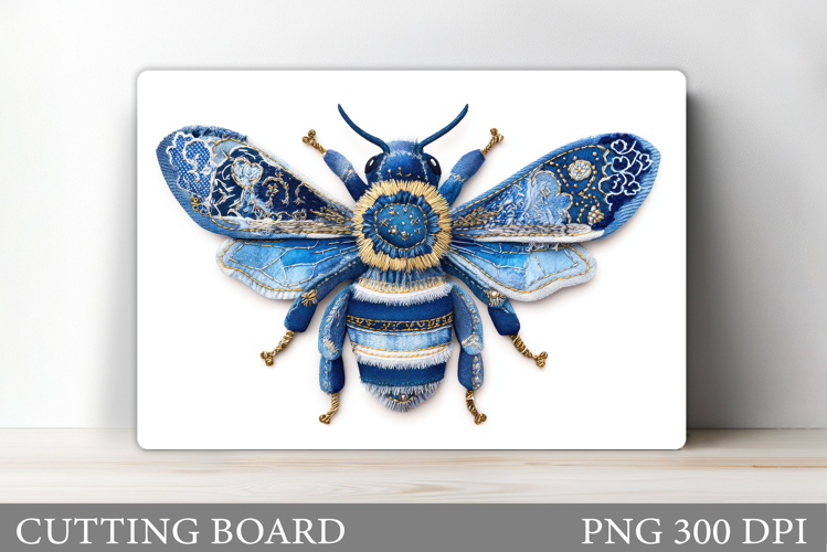 Denim Bee Cutting Board Design. Denim Bee Sublimation