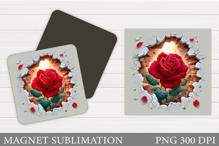 Rose Magnet Sublimation. Rose Sublimation example image 1