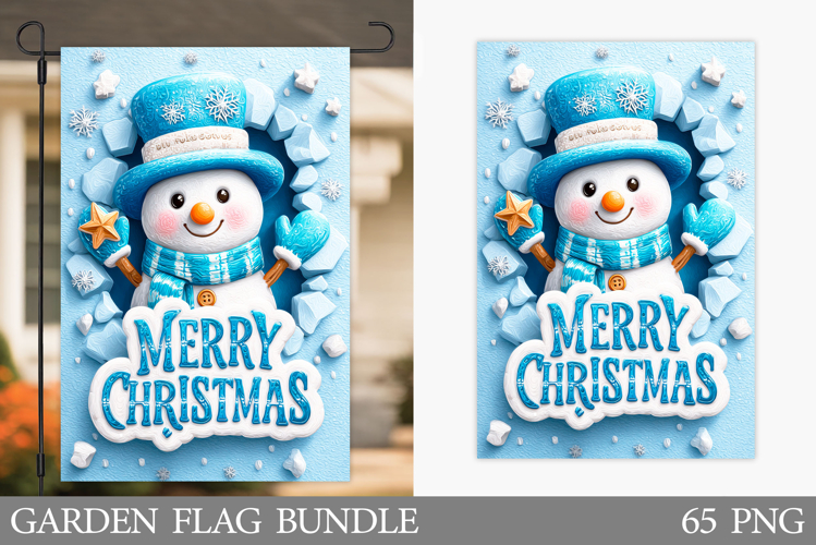 Cute Snowman Garden Flag. Christmas Garden Flag Sublimation
