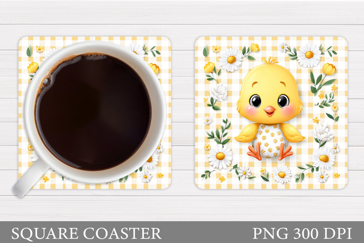 Cute Chick Coaster Design. Spring Chick Coaster Sublimation