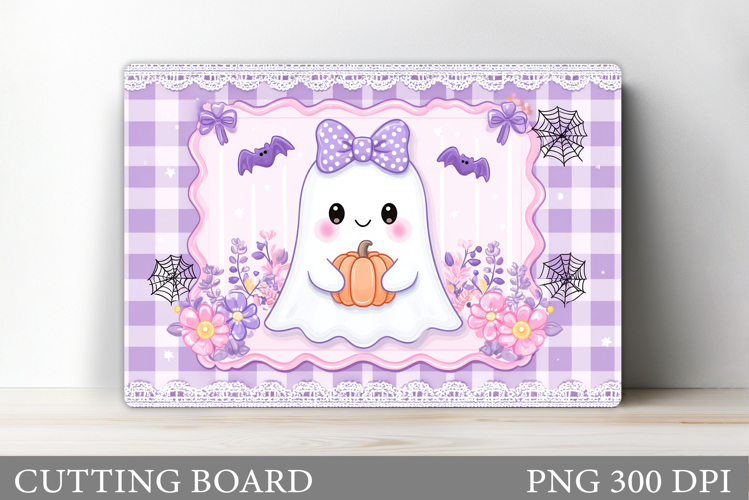 Cute Halloween Cutting Board. Cute Ghost Cutting Board example image 1
