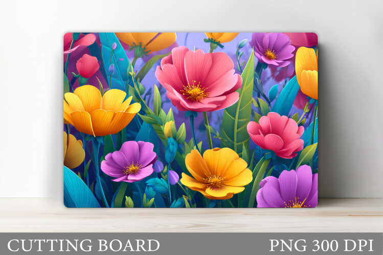 Floral Cutting Board Design. Flowers Cutting Board