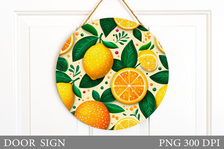 Lemons Door Sign Design. Lemons Sublimation