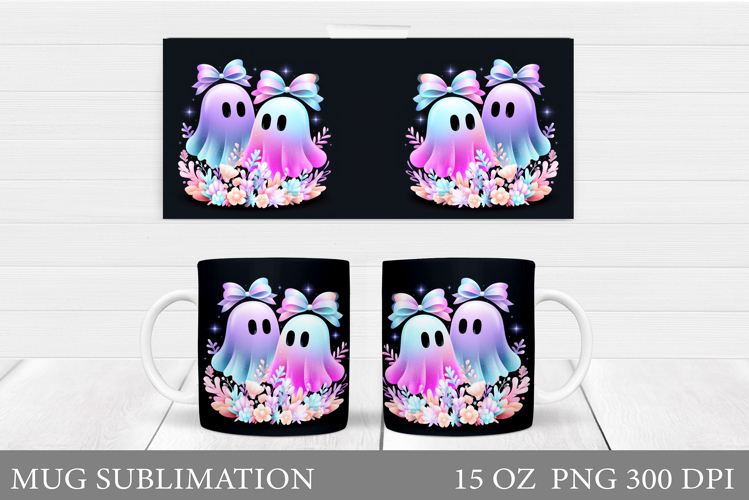 Ghost Mug Sublimation. Halloween Mug Design