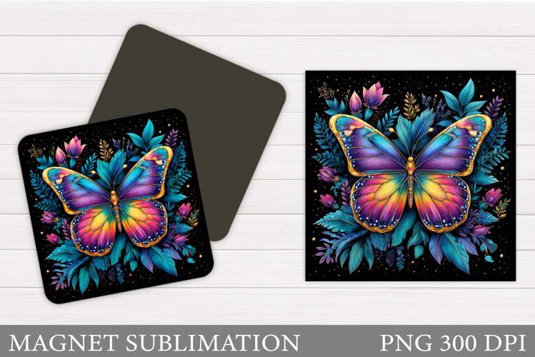 Diamond Butterfly Sublimation. Butterfly Magnet Design