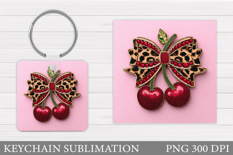 Cherry Keychain Design. Cherries Keychain Sublimation