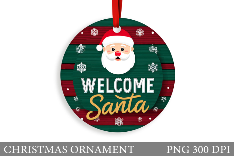 Cute Santa Claus Christmas Ornament. Santa Claus Sublimation