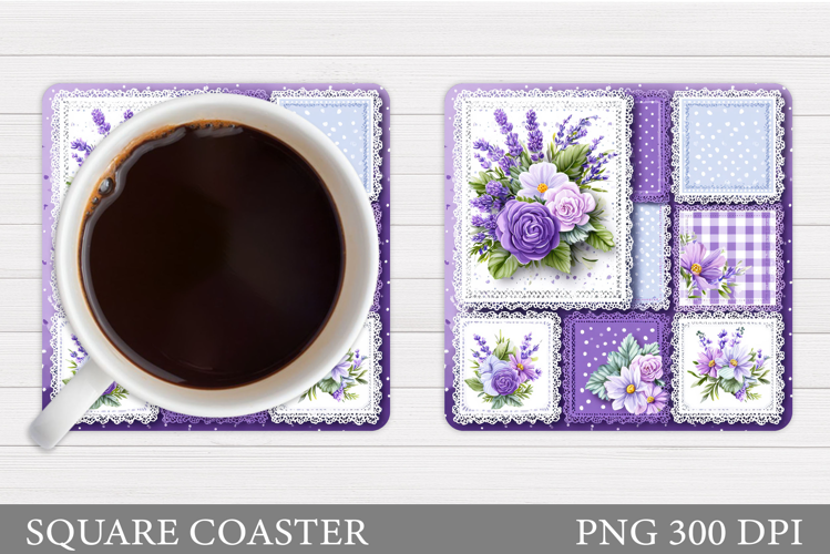 Floral Coaster Sublimation. Flowers Coaster Design