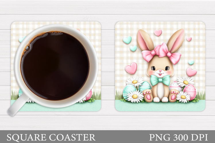 Easter Bunny Coaster Design. Easter Coaster Sublimation