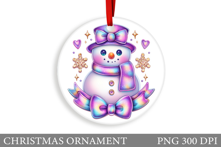 Snowman Christmas Ornament. Christmas Ornament Sublimation